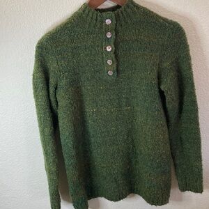 Monterey Bay olive Green with golden threads Women's Turtleneck Sweater fall